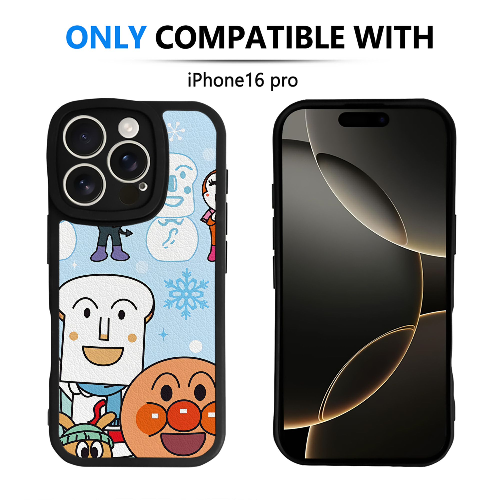 （画像用） アンパンマン Anpanman 【iPhone 16シリーズ対応】シリコンスマホケース（レザー調） 材質：シリコン